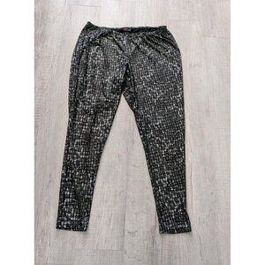 Torrid Black Gray Sequins Cropped Leggings/ Skinny Pants Women sz 1/XL 32"X28.5"